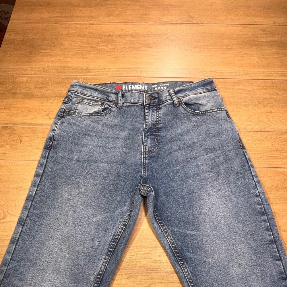 Element Jeans Mens Blue Wash Denim Straight Fit Pants Size‎ 32x32 - Picture 8 of 9